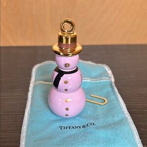 Tiffany & Co. Purple and Gold Snowman Ornament